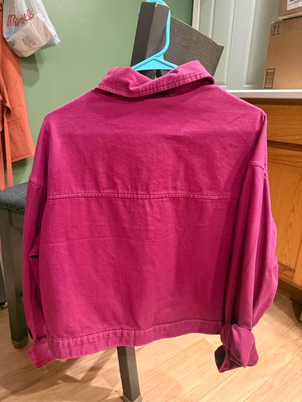 Old Navy Fuchsia Button-Front Jean Jacket - Picture 2 of 3